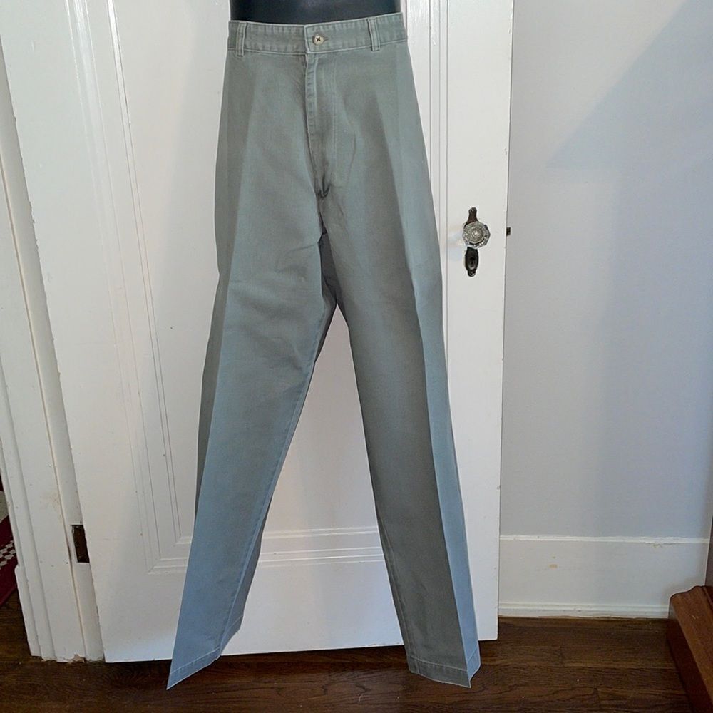 Polo Ralph Lauren gray chino cotton‎ flat front “Gordon” pants